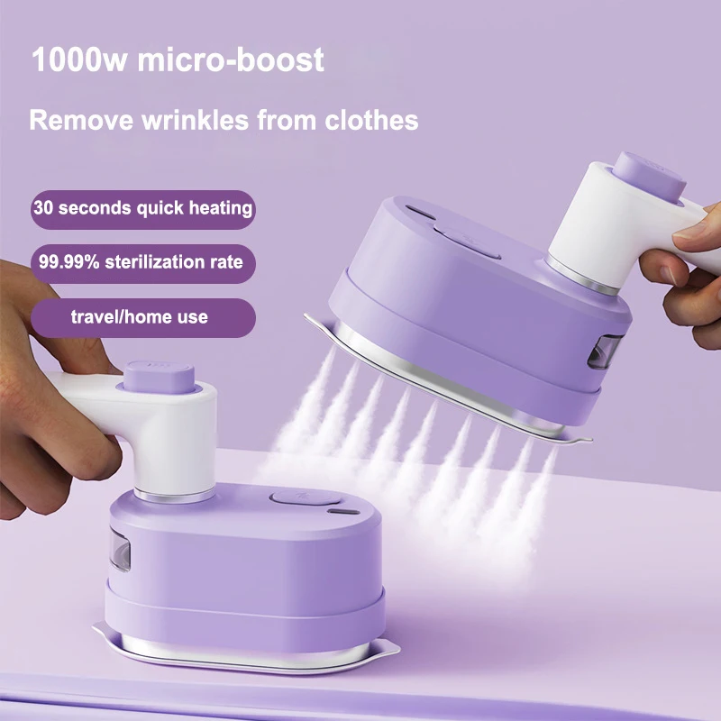 Portable Foldable Steam Iron 1000W Household Travel Dry and Wet Dual Mode Electric Iron Sterilizing Steam Clothing Cleaner