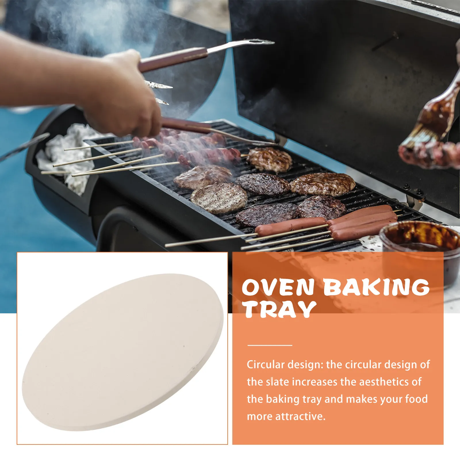 Round Cordierite Pizza Pan Bake Stone for Oven Grill Baking Pizza Bread Cookies Moisture Absorbing Heat Retaining Kitchen