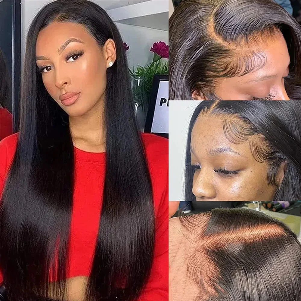 

6x4 5x5 Lace Closure Glueless Wigs Bone Straight Human Hair Ready Go Pre Cut For Black Women 13x4 HD Lace Front Wig Brazilian