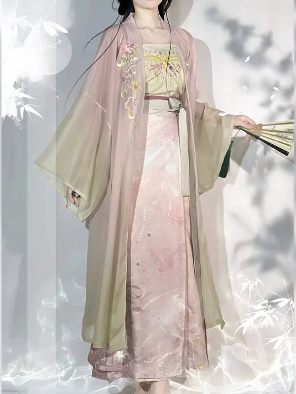 Hanfu Vrouwelijke Song-dynastie Draaiende Rok Chinese Stijl Cosplay Kostuum Verbeterde Han Elements Dagelijkse Jurk