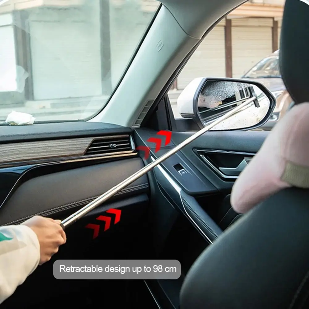 NUOVO Tergicristallo per specchietto retrovisore per auto in gomma, in acciaio inossidabile, retrattile, per la pulizia della pioggia, per la rimozione dell'acqua dello specchietto retrovisore