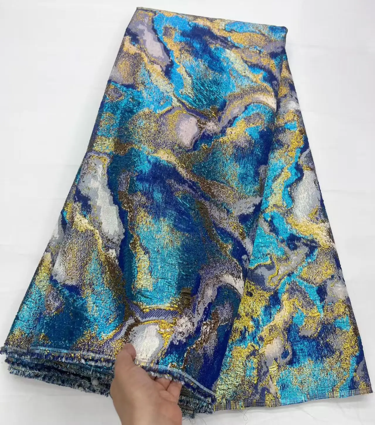 

Lace Fabric High Quality 2025 African Jacquard Brocade Damask Fabric Luxury Sewing Fabrics Nigerian For Women Party Dress