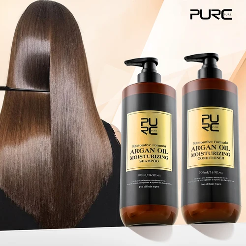 Imagen 2 del producto PURC Marruecos Set suero champú suavizante acondicionador y reparación de mascarilla para el cabello anticaspa cuero cabelludo antipicazón Kit de productos para el cuidado del cabello