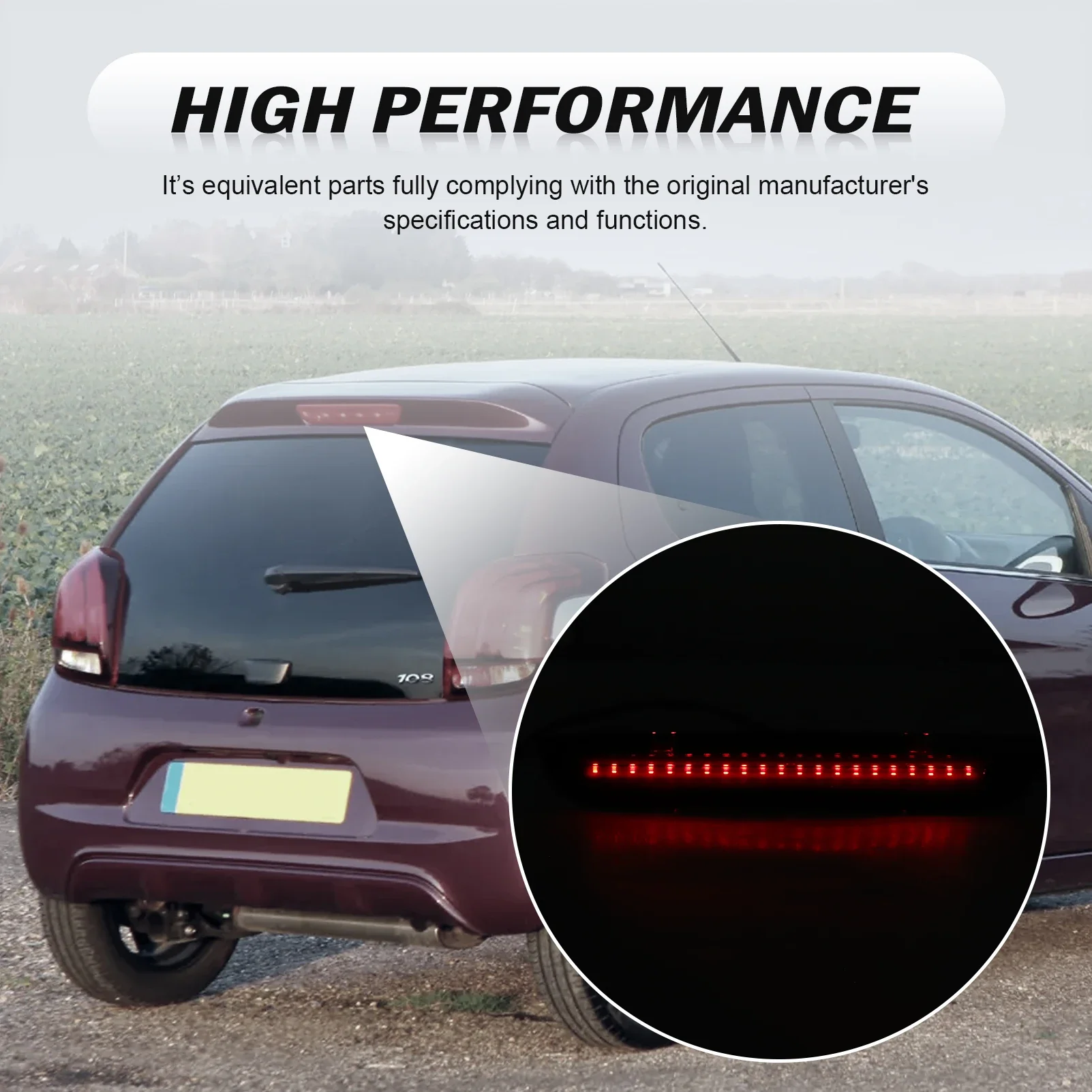 LED High Level Rear Brake Light For Peugeot Citroen C1 108 2014-2021 B000878980