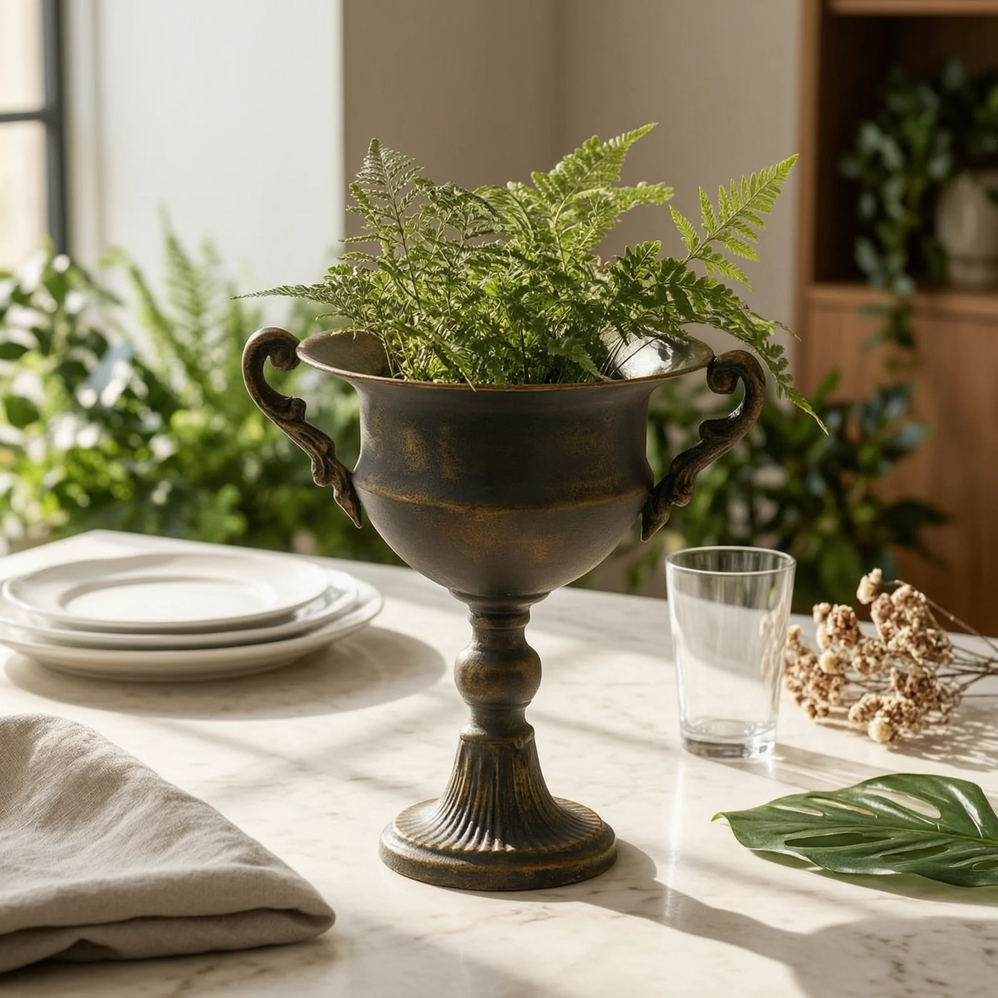 Home Decor Vase - Pedestal Flower Vase Centerpiece Goblet Vase