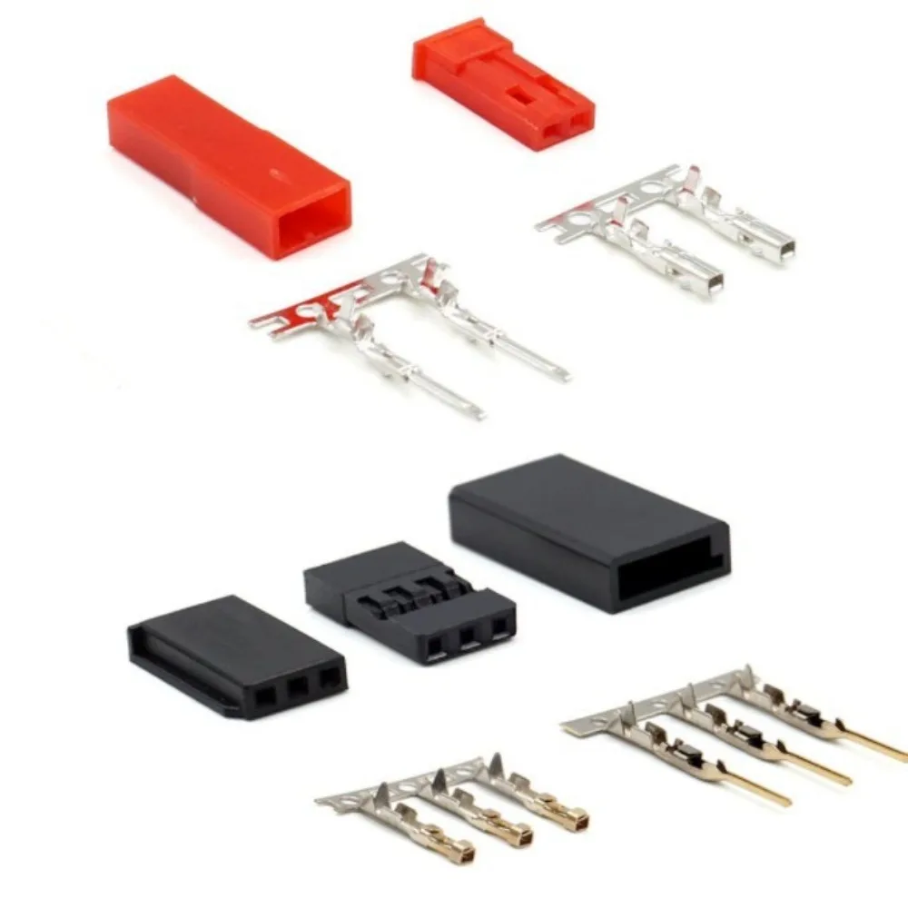 

40 Sets 2/3 Pin Servo Plug Connector Kit Crimp Pin Male Female Crimp Pin Cable Kit Jumper Cabl RC Servo Connector Car Servo