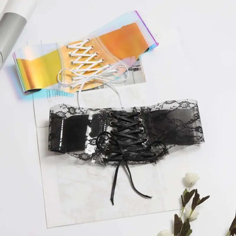 652F مشد الجسم المشكل متعدد الاستخدامات حزام من الجلد الشفاف للكرنفال #2