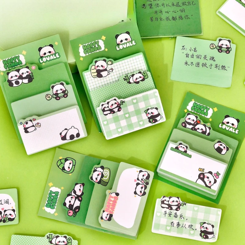 

Cute Panda Jenga Notes for Students with Good Looking Message and Cartoons That Can Be Pasted Combined N Times Kawai Stationery