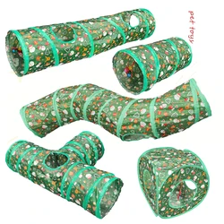 2/S/T Way Cat Tunnel Green Christmas Decoration Foldable Cat Tunnel Breathable Indoor Pet Interactive Kitten Sport Supplies