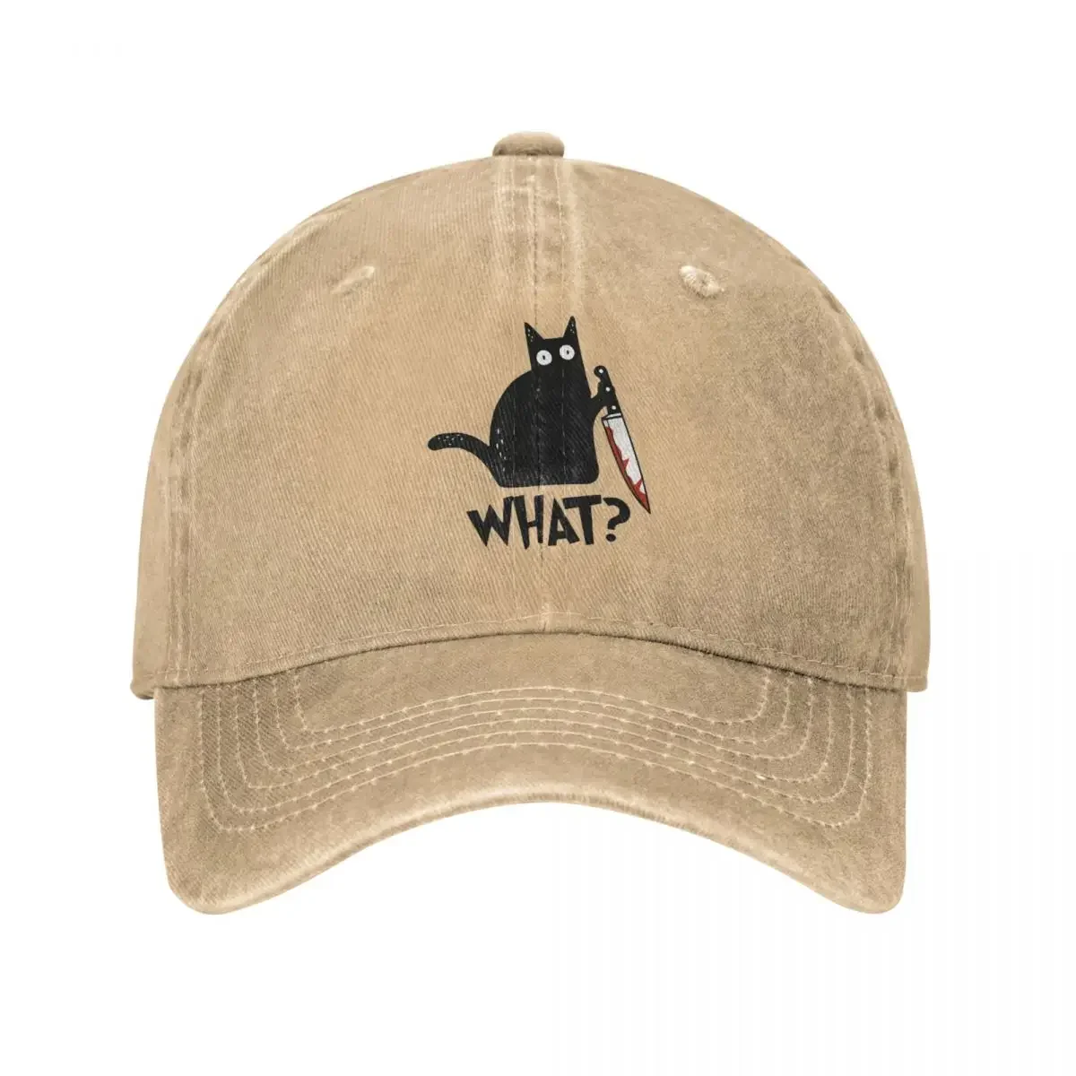 Cat What Murderous Black Cat With Knife Gift Premium Baseball Caps Denim Hats Adjustable Casquette Hip Hop Baseball Cowboy Hat