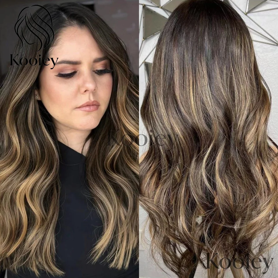 

Парик из натуральных волос Highlight Body Wave, кружевной парик 4/27 медово-русого цвета, волнистый парик с шелковистой верхней частью для женщин, бразильский парик Remy.