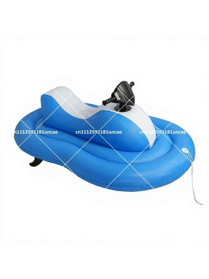 Inflatable Jet Ski Ride On Pool Float, Electric Motorized Water Toy for  Summer Fun
