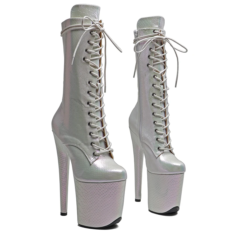 Leecabe  20CM/8inches Snake  fashion shoes  High Heel platform stripper heel Pole Dance boots