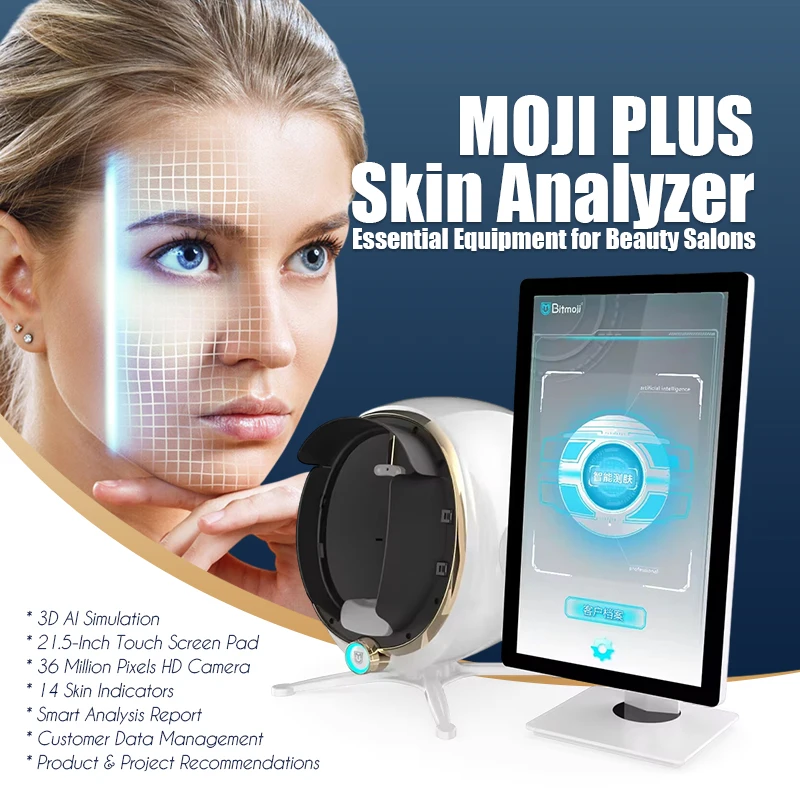 

MOJI Plus 3D AI Skin Analyzer 21.5 Inches HD Screen Magic Mirror Pro Facial Detector Diagnosis Beauty Salon Necessary Equipment