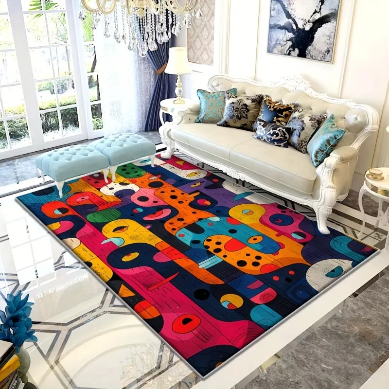 

Carpet Living Room Study Japanese Wabi-sabi Style Bedside Rug Children's Room Balcony Home Decoration Soft Flannel Living Area