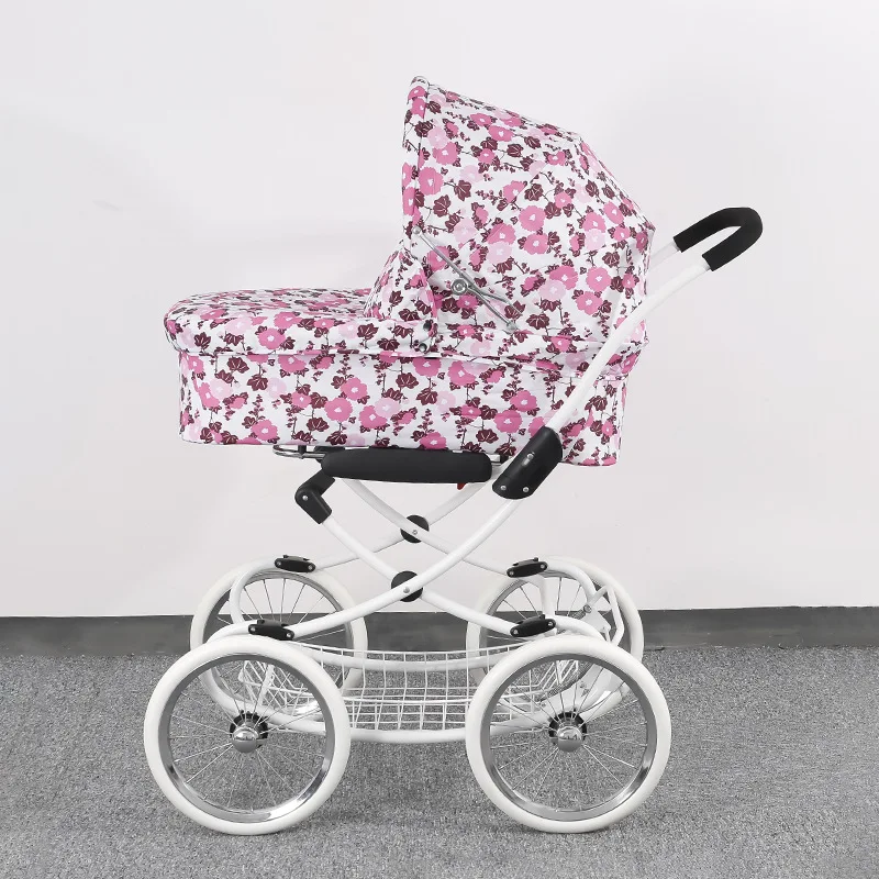 High view baby four-wheeled stroller kids shock absorbing stroller Large capacity and load-bearing lightweight Convertible