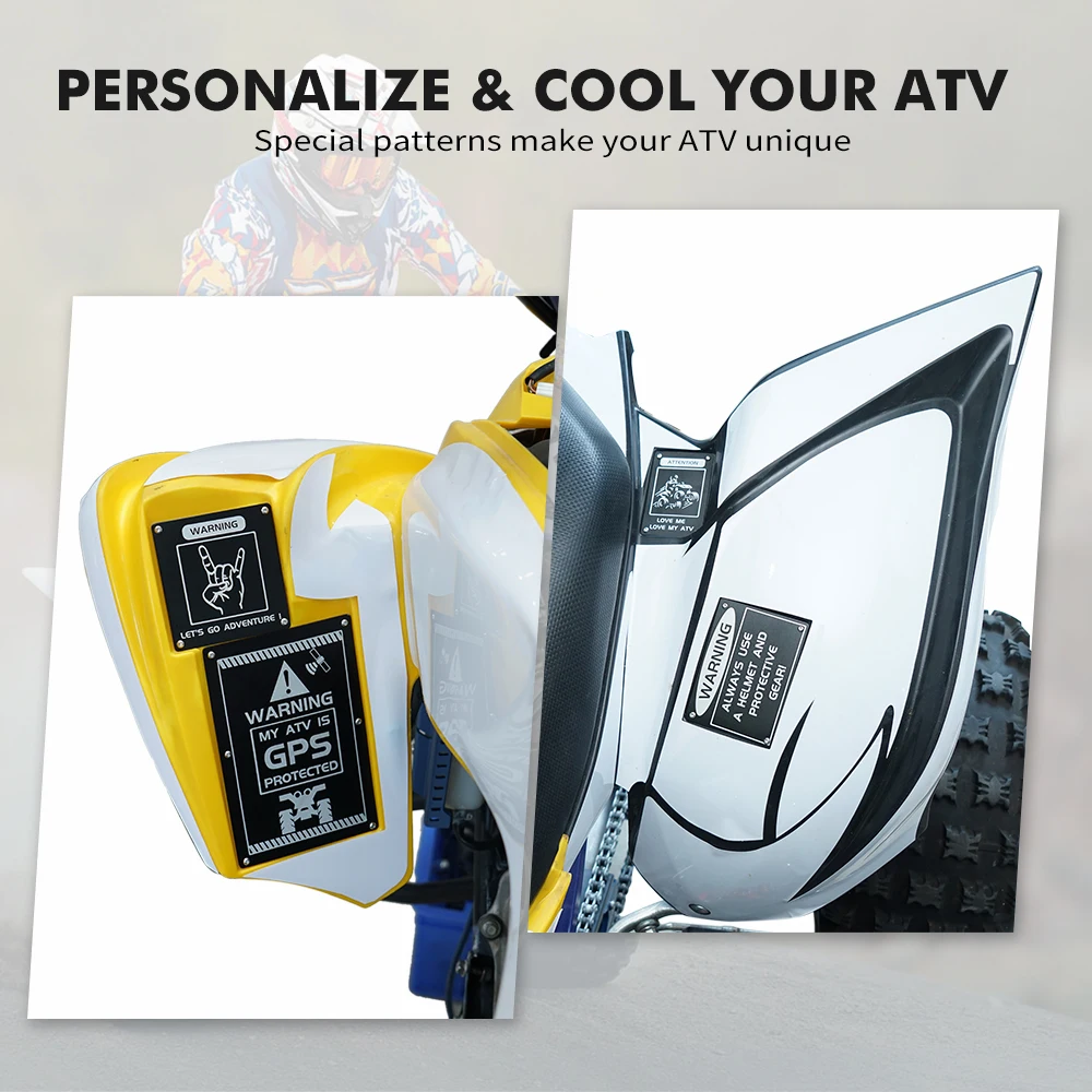 

ATV для Yamaha YFZ450R RAPTOR 700, предупреждающие этикетки для крыльев, пластины, значки, наклейки для Yamaha Raptor 700R YFM700 YFZ450RSE, алюминий