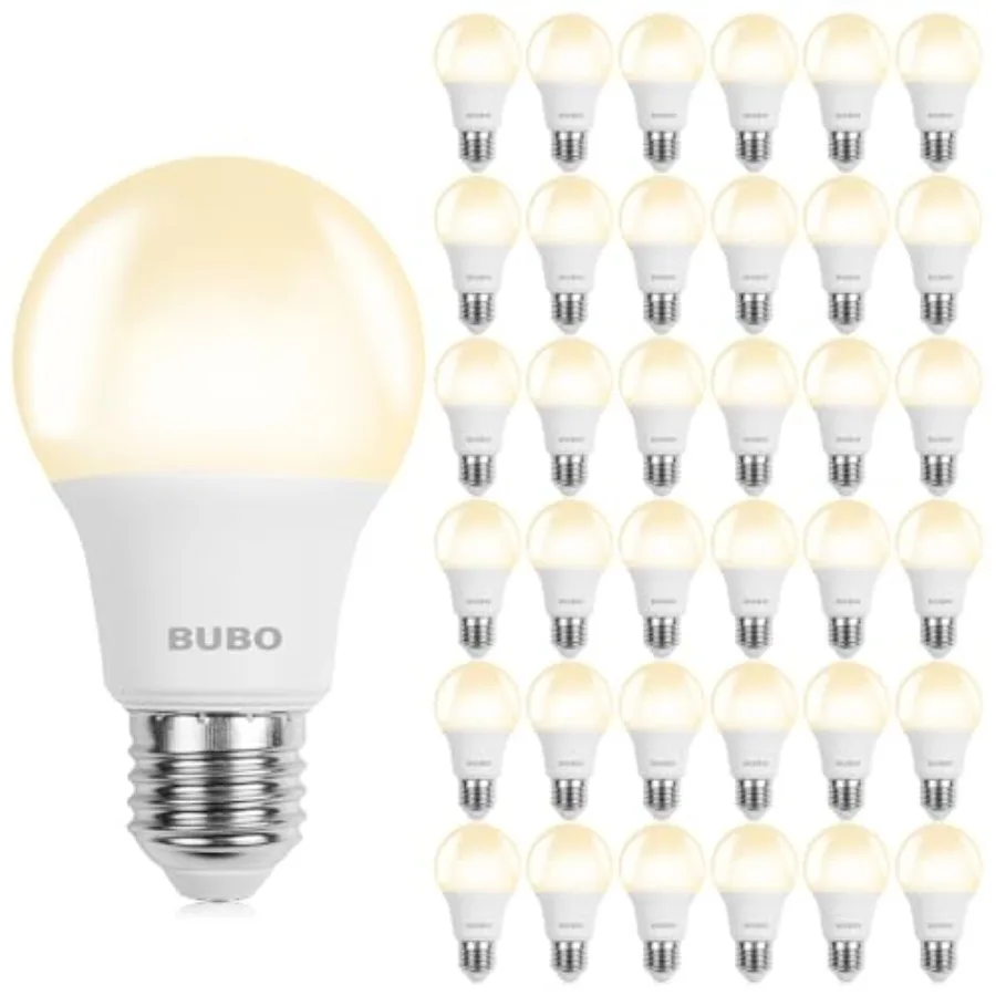 A19 LED Light Bulbs 40 Watt Equivalent LED Bulbs Warm White 3000K 550 Lumens E26 Standard Base Non-Dimmable 5W Warm White LED B