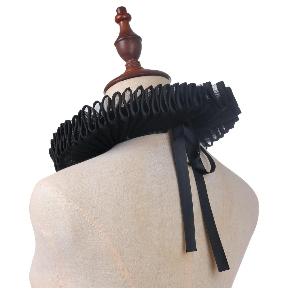 Detachable Shakespeare Neck Ruffled Collar Elegan Vintage Renaissance False Collar Victorian Costume Retro Ruff Collar