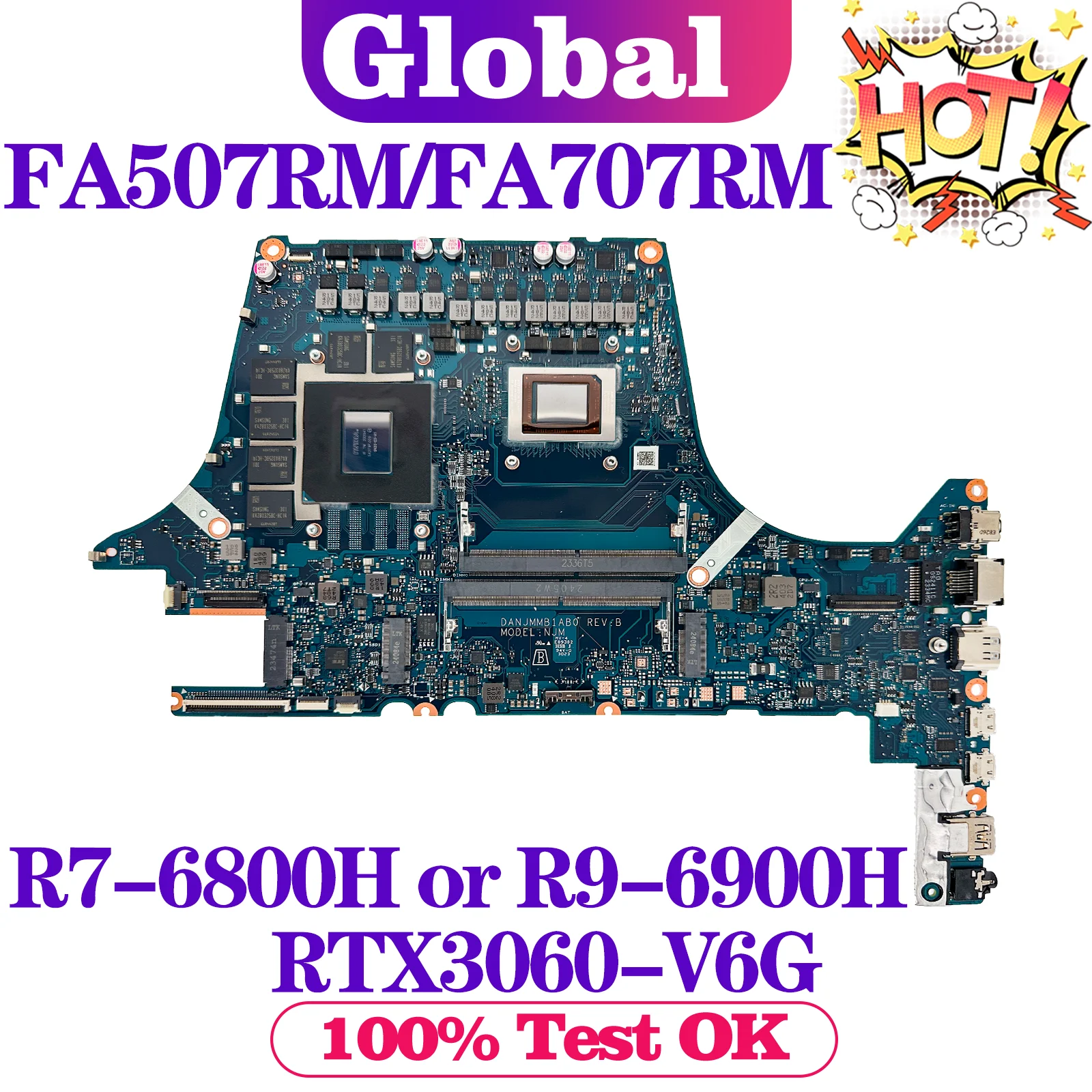 Placa-mãe para ASUS FX507R FA507RW FA507RM FA507RR FX707R FA707RW FA707RM FA707RR Placa-mãe para laptop DANJMMB1AB0 DANJMMB2AA0