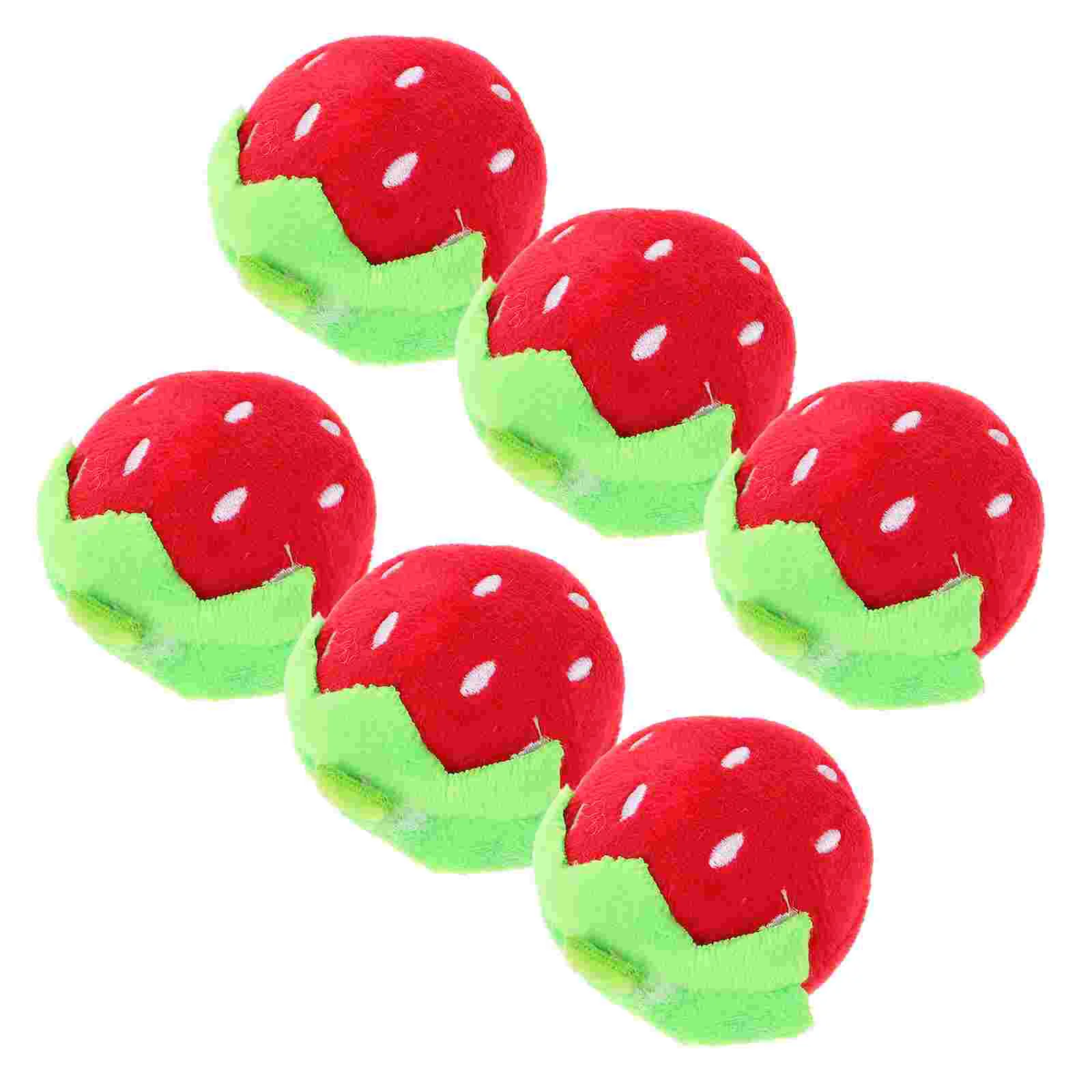 6 Pcs Plush Dolls Strawberry Baby Toys Pp Cotton Stuffed Fruit Pendants Soft Fruits