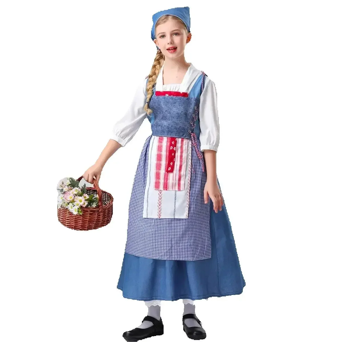 

Children's Farm Style Maid Dress Costume For Girls Butler Drama Stage Performance Maid Butler Outfit