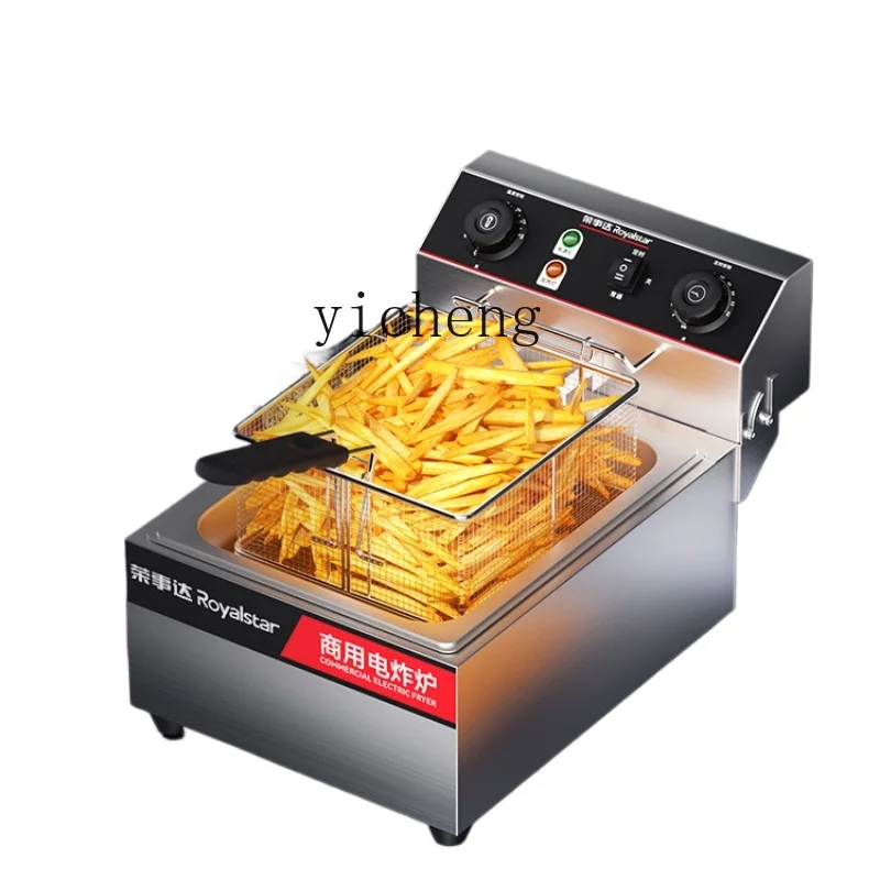 ZF Electric Fryer Commercial Deep Frying Pan French Fries Fried Chicken Skewers Deep-Fried Dough Sticks Stall Dedicated