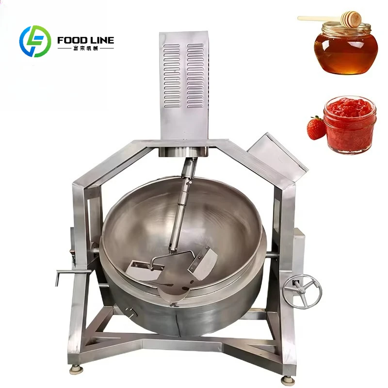 Semi Automatic Multi-arm Natural Gas Oil Syrup Planetary Frying Titling Jacket Jacketed Kettle Pot Customized