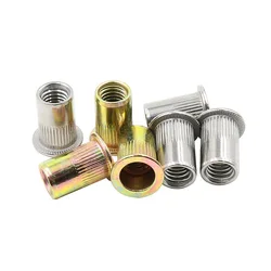 10/20pcs M3 M4 M5 M6 M8 304 Stainless Steel Carbon Steel Aluminum Flat Head Blind Rivet Nut Insert Rivnut Nutsert for Screw Bolt