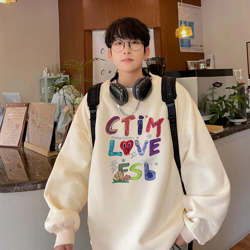 

Men's Oversized Plain Funny Autumn Hoodie Letter Print White Fashion Hoodies for Men Unisex Casual Wear Hoody Male Sweatshirt