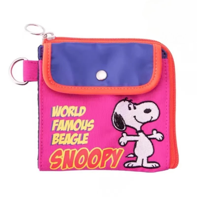 

Snoopy Dopamine Colorful Patchwork Print Coin Purse, Cute Cartoon Pattern Small Wallet for Women, Vintage Peanuts Money Bag Gift