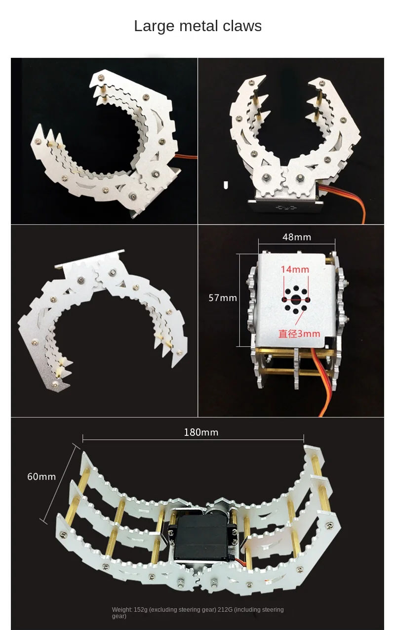 Roboter greifer Kunststoff Manipulator Klauen klemme Roboterarm für Arduino Roboter DIY Kit mg996 mechanischer Greifer für stm32 Roboterarm – Detail 4
