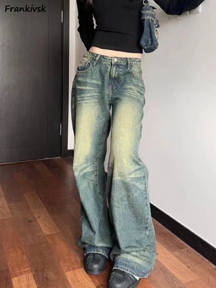 

Jeans Women Hip-hop American Style Popular Slim Delicate Soft Comfortable Stylish Streetwear All-match Retro Chic Generous Daily