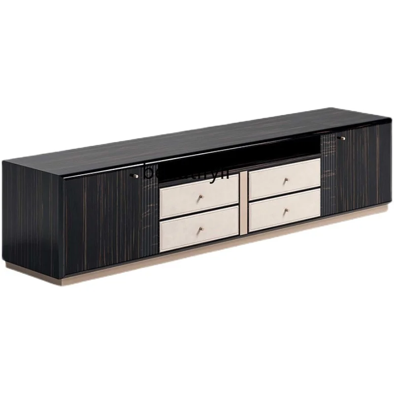 Light luxury TV cabinet 2.2 meters metal living room creative neoclassical storage locker