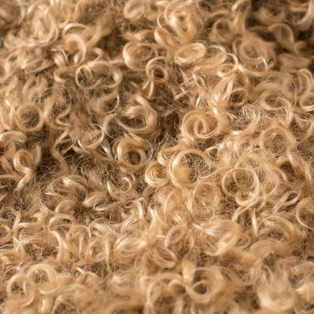 Authentic Lightweight Fluffy Mongolian Wool Sheepskin Rug, 2x3ft, for Couch, Bed, Bedroom, Living Room, Camel