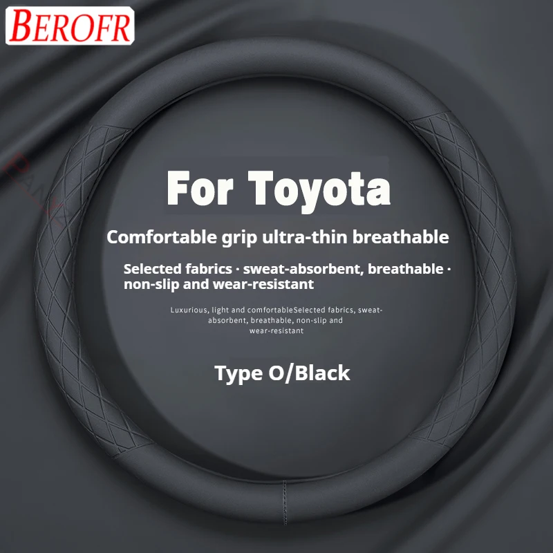 Car Steering Wheel Cover Breathable Anti Slip PU Leather Universal For Toyota RAV4 Camry 40 Corolla Prius C-HR Car Prado Reiz