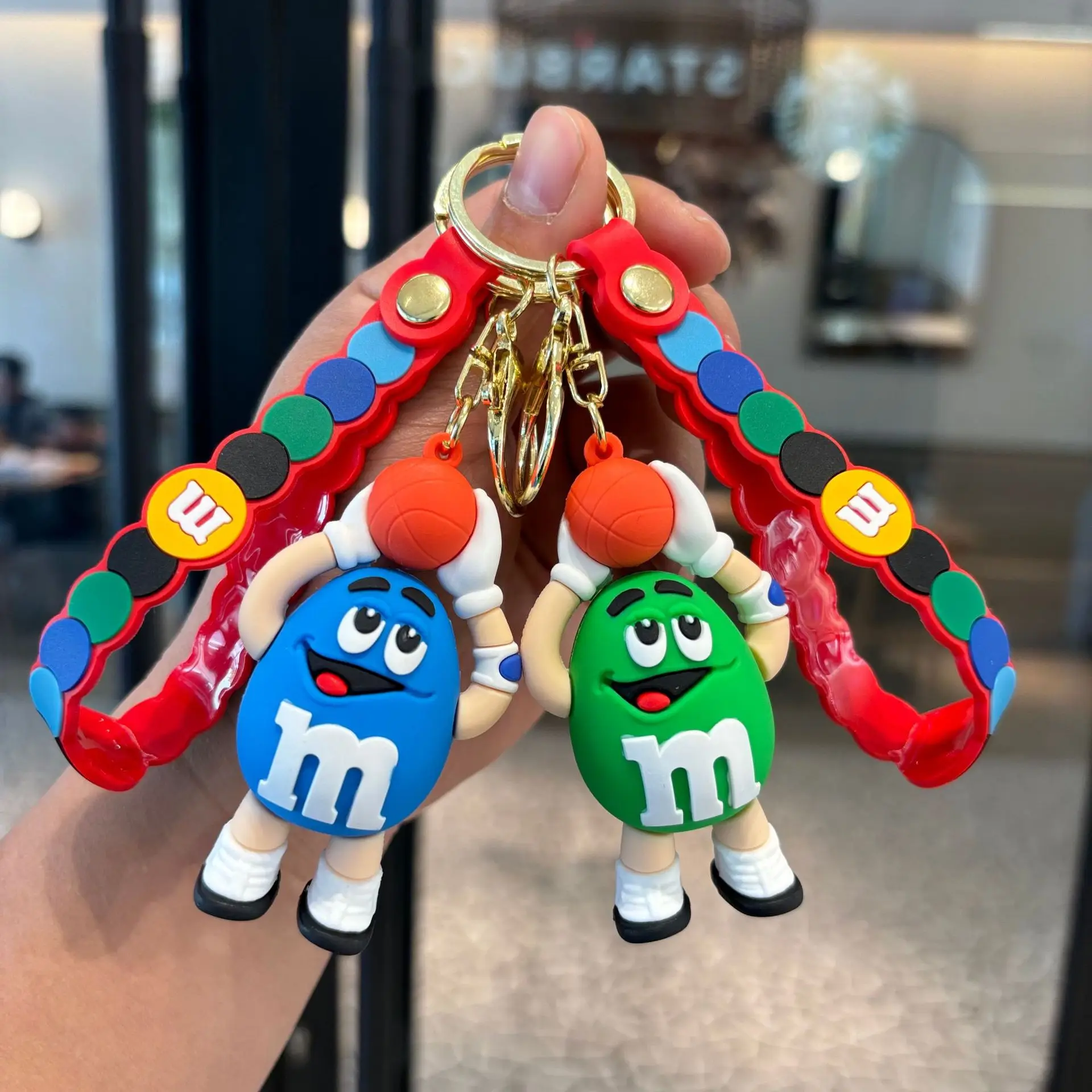 

Creative Fashion Chocolate M Bean Keychain Pendant Cartoon Car Key Pendant Luggage Accessories Women's Gifts Children's Toys