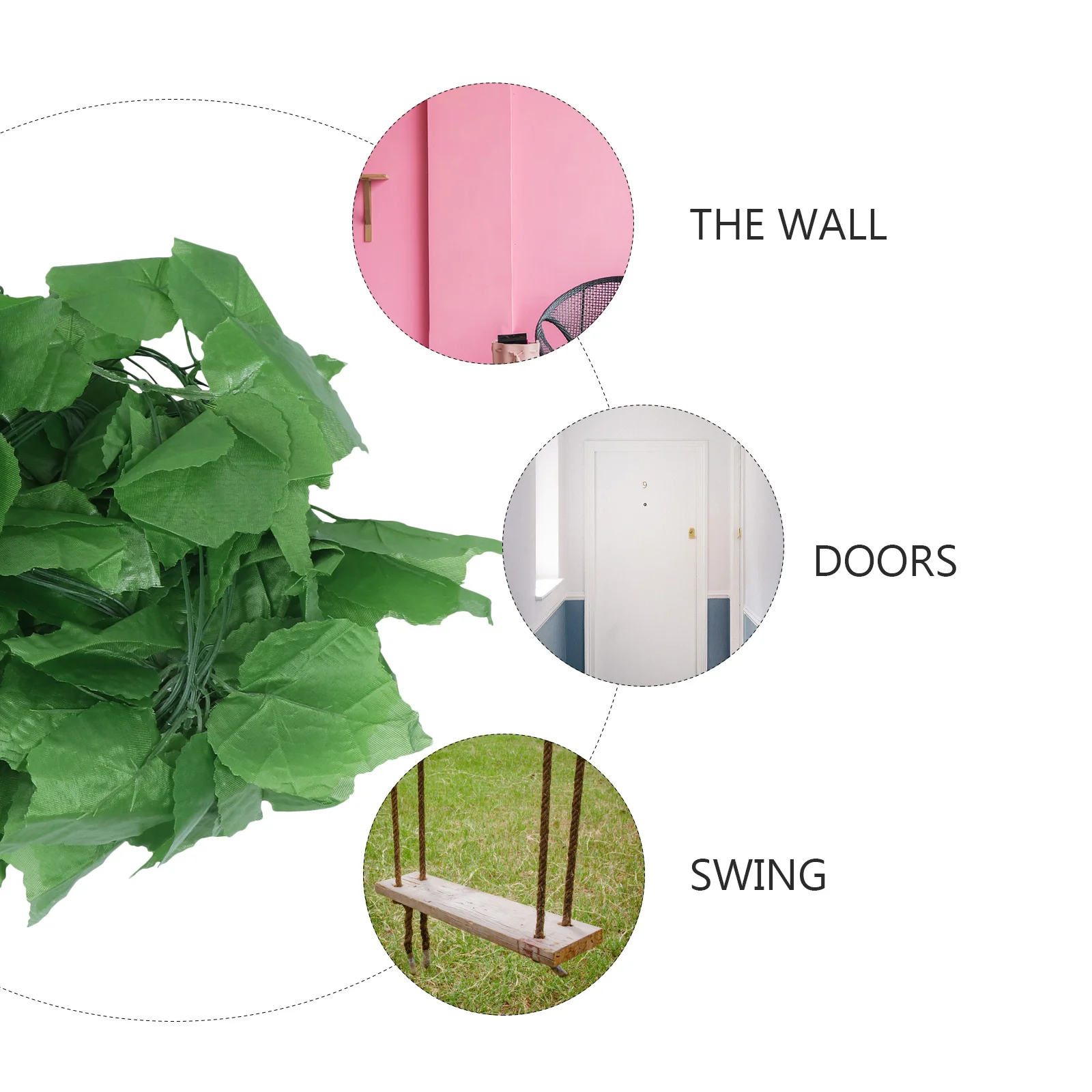 

5Pcs Simulation Green Plant Artificial Vine Fake Grape Leaf Lifelike Hanging Decoration for Wedding