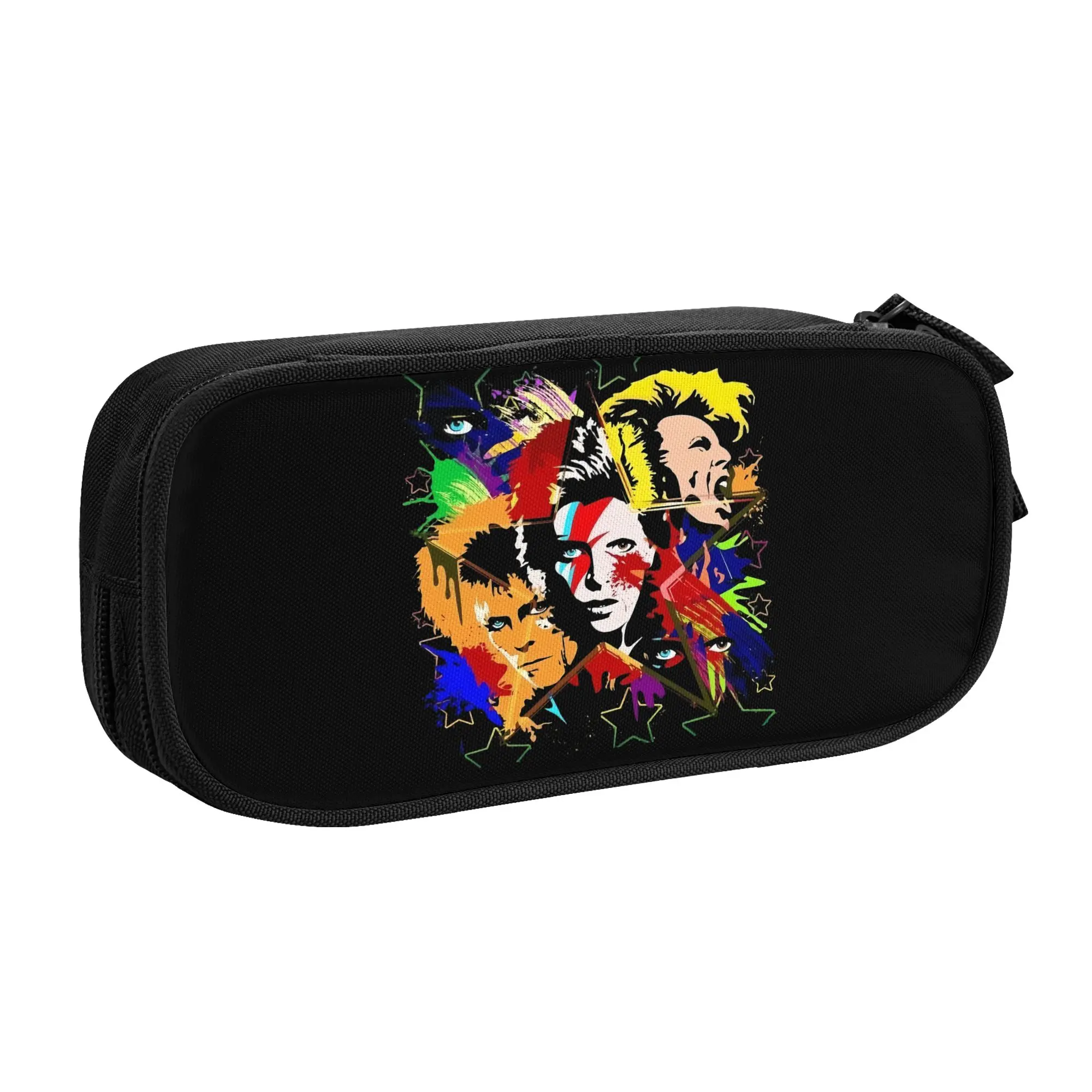 Cute English D-David Hot Singer B-Bowie  Pencil Case for Boy Girl Large Storage  Pencil Bag Stationery