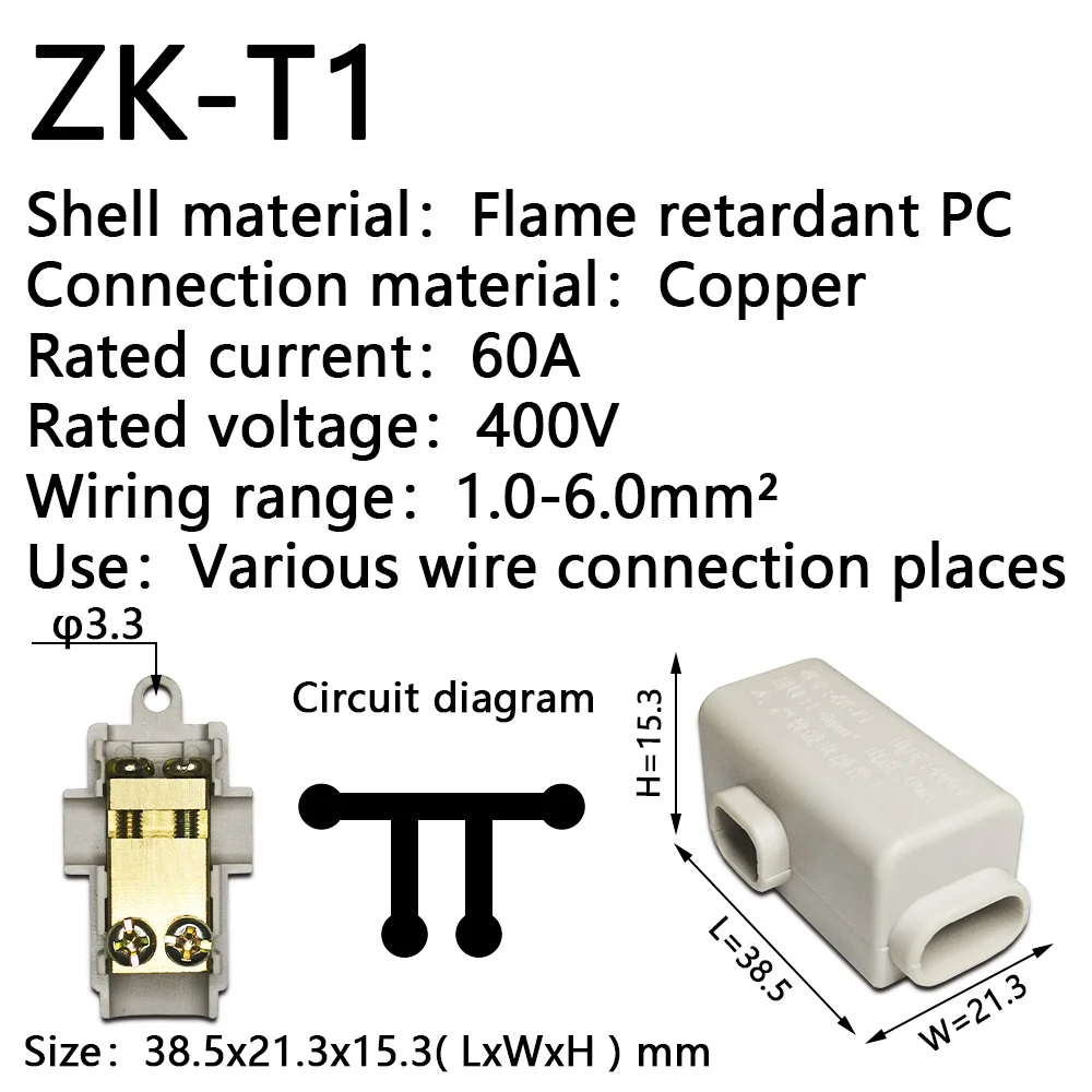 High Power Splitter Quick Wire Connector Terminal Block Electrical Cable Junction Box ZK-306/506/1106/1116/1216/1306 Connectors