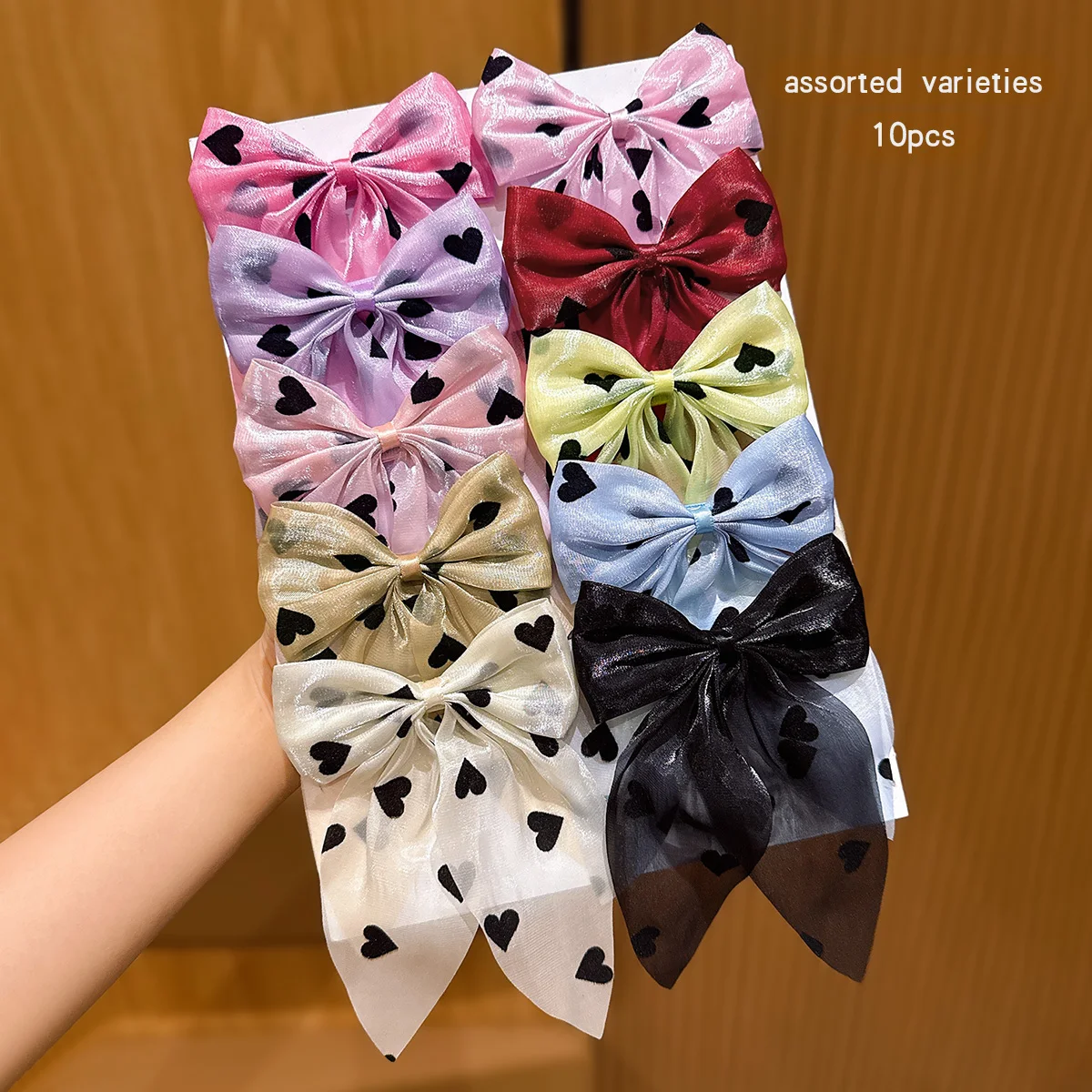 10 colors of random bow hair clips suitable for daily hair accessories