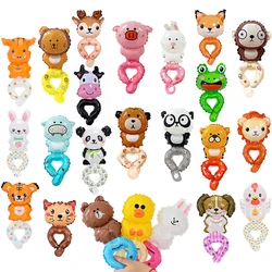 20Pcs Cute Wrist Balloon for Birthday Party Decoration Rabbit Bear Cartoon Animal Balloon Pink Children's Toys Baby Shower