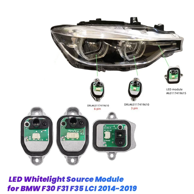 

3 шт./компл. светодиодный модуль источник белого света 63117419615 63117419610 Для BMW F30 F31 F35 LCI 2014-2019 модуль ДХО «ангельский глаз»