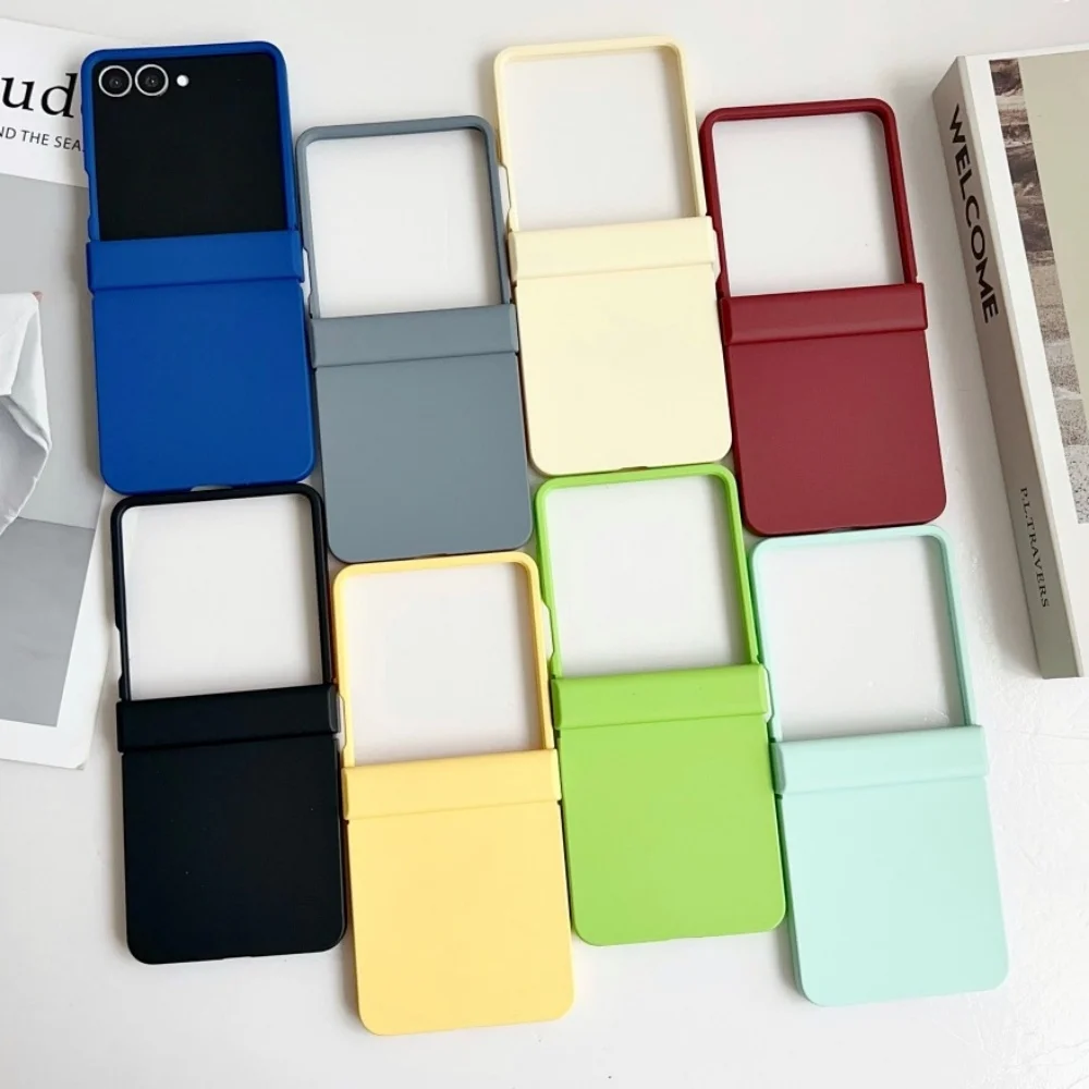 Modische Dopamin-Bonbonfarben Scharnier-Handyhülle für Samsung Galaxy Z Flip 8 7 6 5 Flip 4 3 5G Matte Schutz-Hartplastik-Hülle – Detail 1