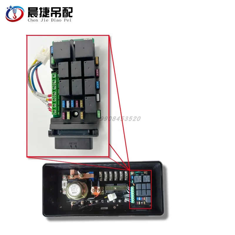 Crane chassis battery compartment circuit board distribution box control board