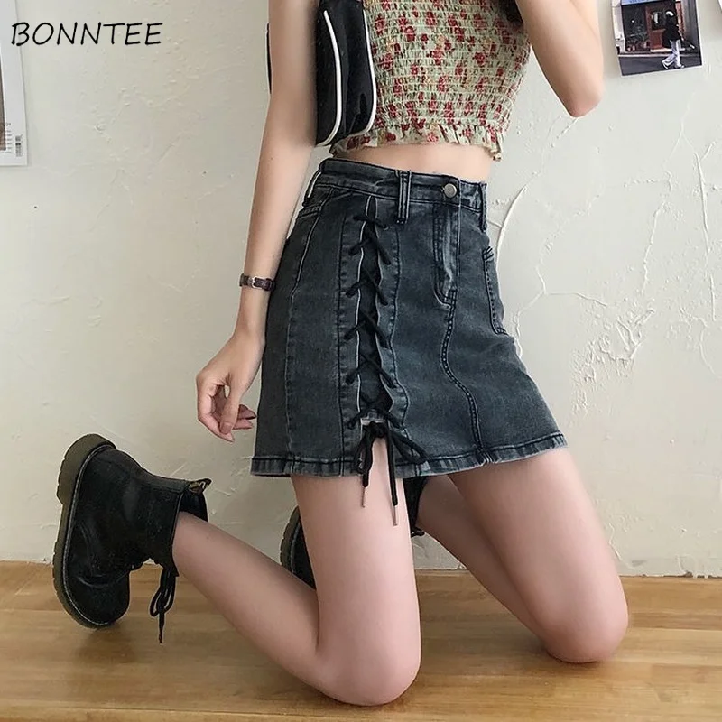 

Skirts Women Simple Popular Baggy S-5XL Trendy Ins Bandage Fashion All-match Vintage New Arrival Leisure Hot Sale Young Faldas