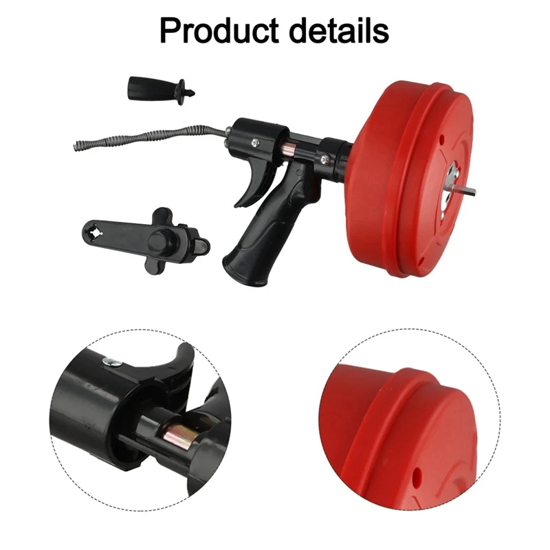 5M Pipe Dredging Machine Sewer Pipe Unblocker Snake Pipe Dredging Tool Professional Plumbing Snake Sewer Blockage Tool view 6