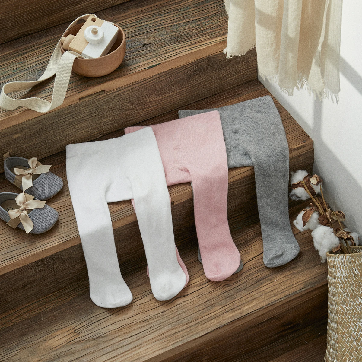 MA & BABY-Collants tricotés pour bébés filles et garçons, bas solides pour nouveau-nés et nourrissons, 6-24mm