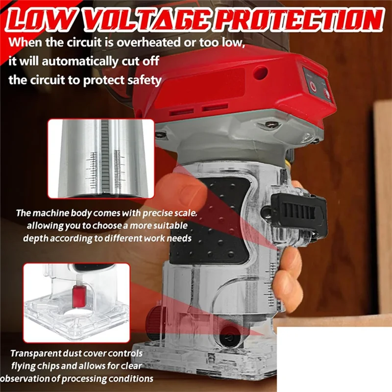 

CQMF-For Brushless Trimmer Cordless Electric Router Carpenter Milling Engraving Slotting Machine Carpenter Tool