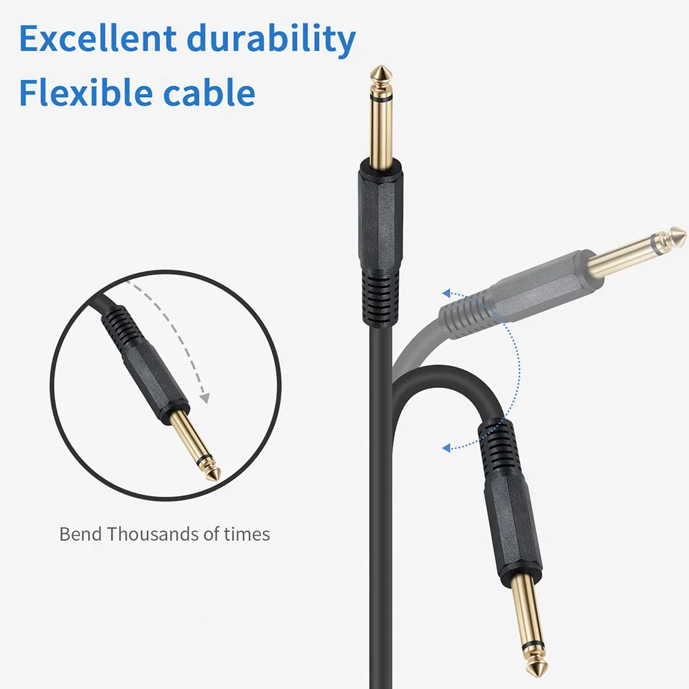 สายลำโพงขยายเสียงลำโพงสายเชื่อมต่อหญิงถึง6.35มม. 1/4 "ตัวผู้ TS บิดล็อคพูดใน22AWG หนัก